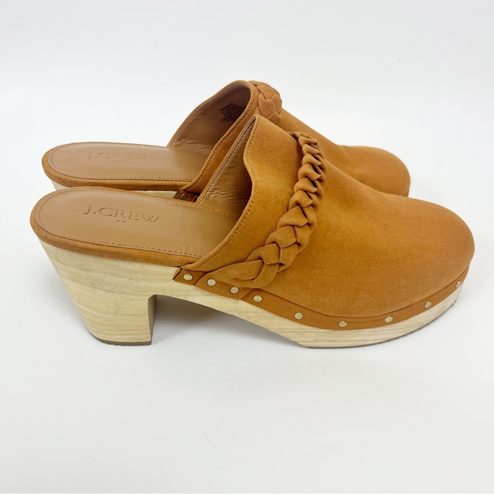 J. Crew Suede Braided Brown Clogs Size 9.5 - Picture 2 of 7